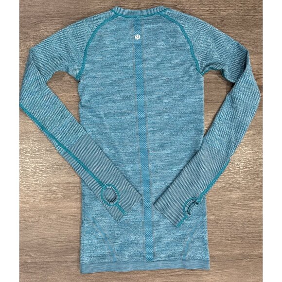 Lululemon Swiftly Tech Running Long Sleeve Crew Shirt Sz 2 Top Gym Heather Teal - Picture 4 of 4